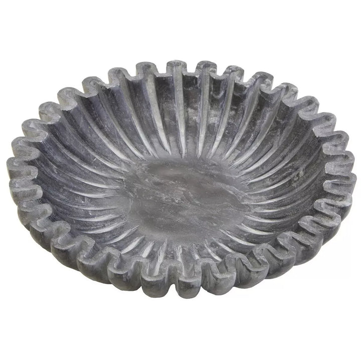 Savio Fluted Marble Bowl - Grey