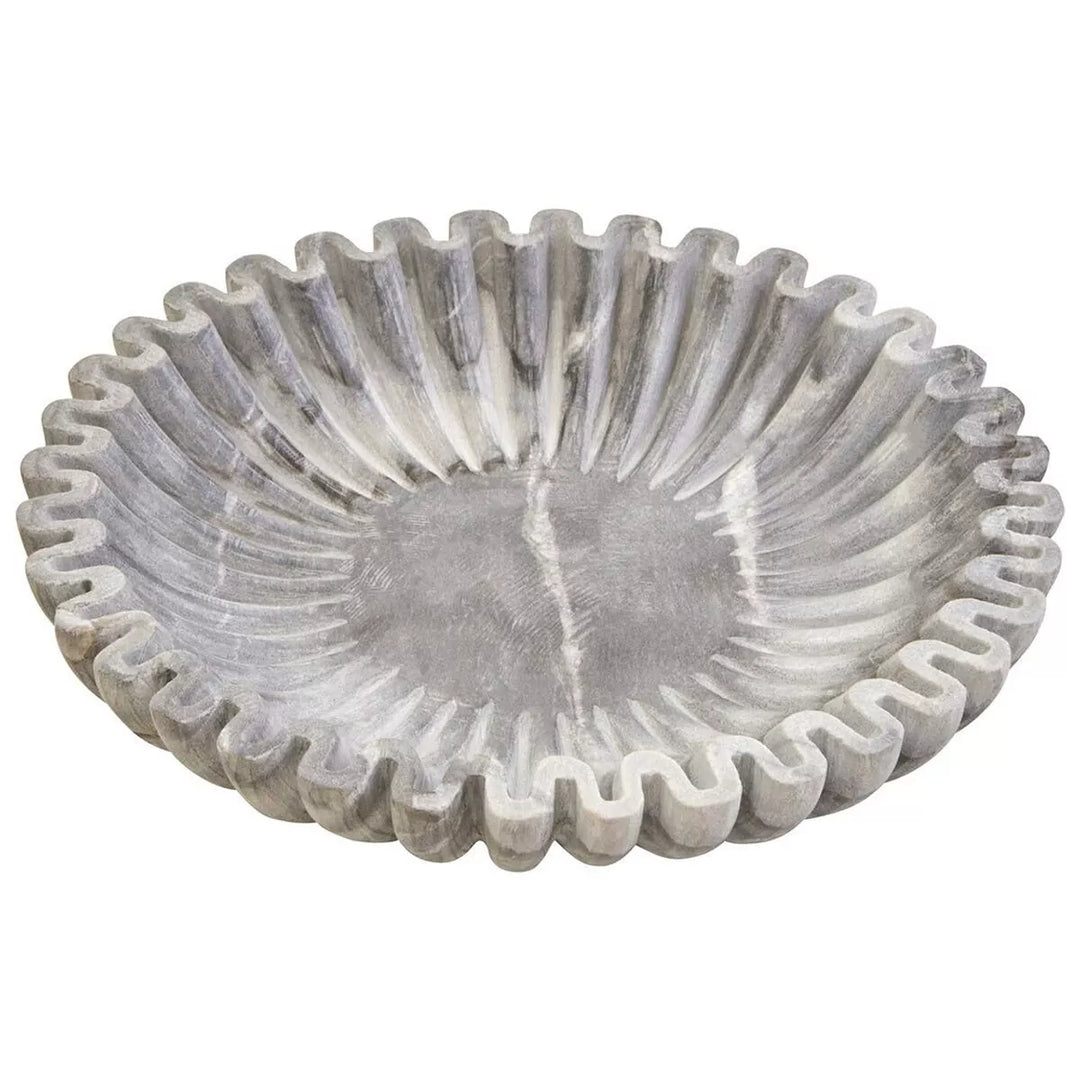 Savio Fluted Marble Bowl - Grey