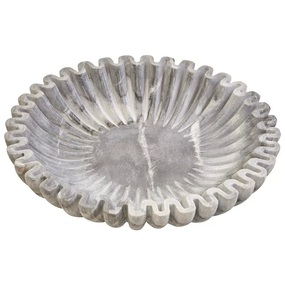 Savio Fluted Marble Bowl - Grey