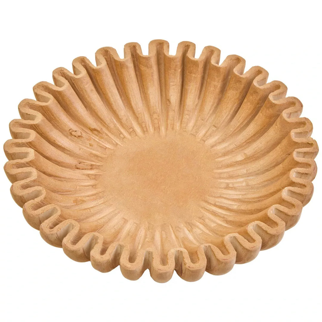 Savio Fluted Marble Bowl - Ochre
