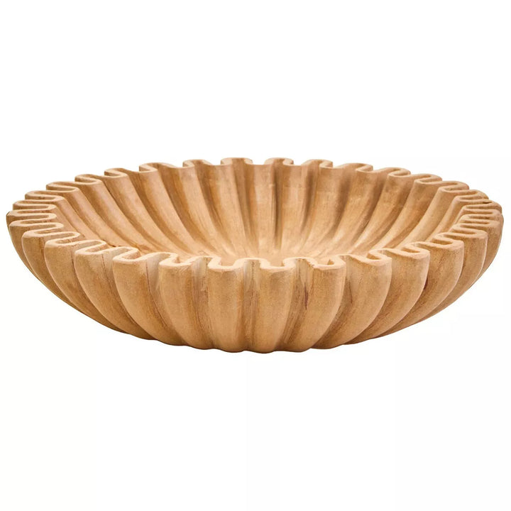 Savio Fluted Marble Bowl - Ochre