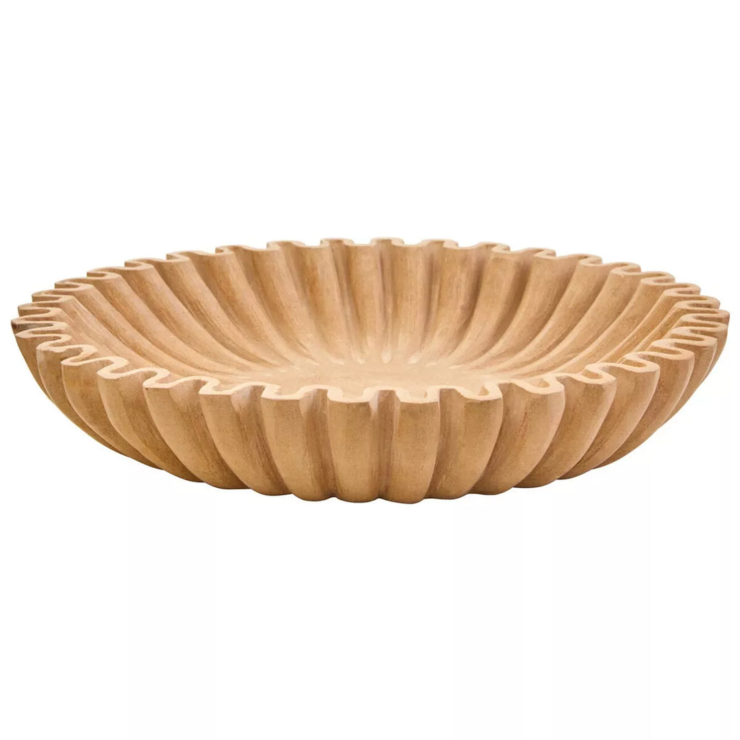 Savio Fluted Marble Bowl - Ochre