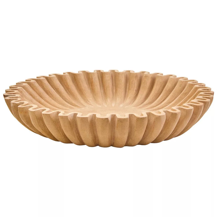 Savio Fluted Marble Bowl - Ochre