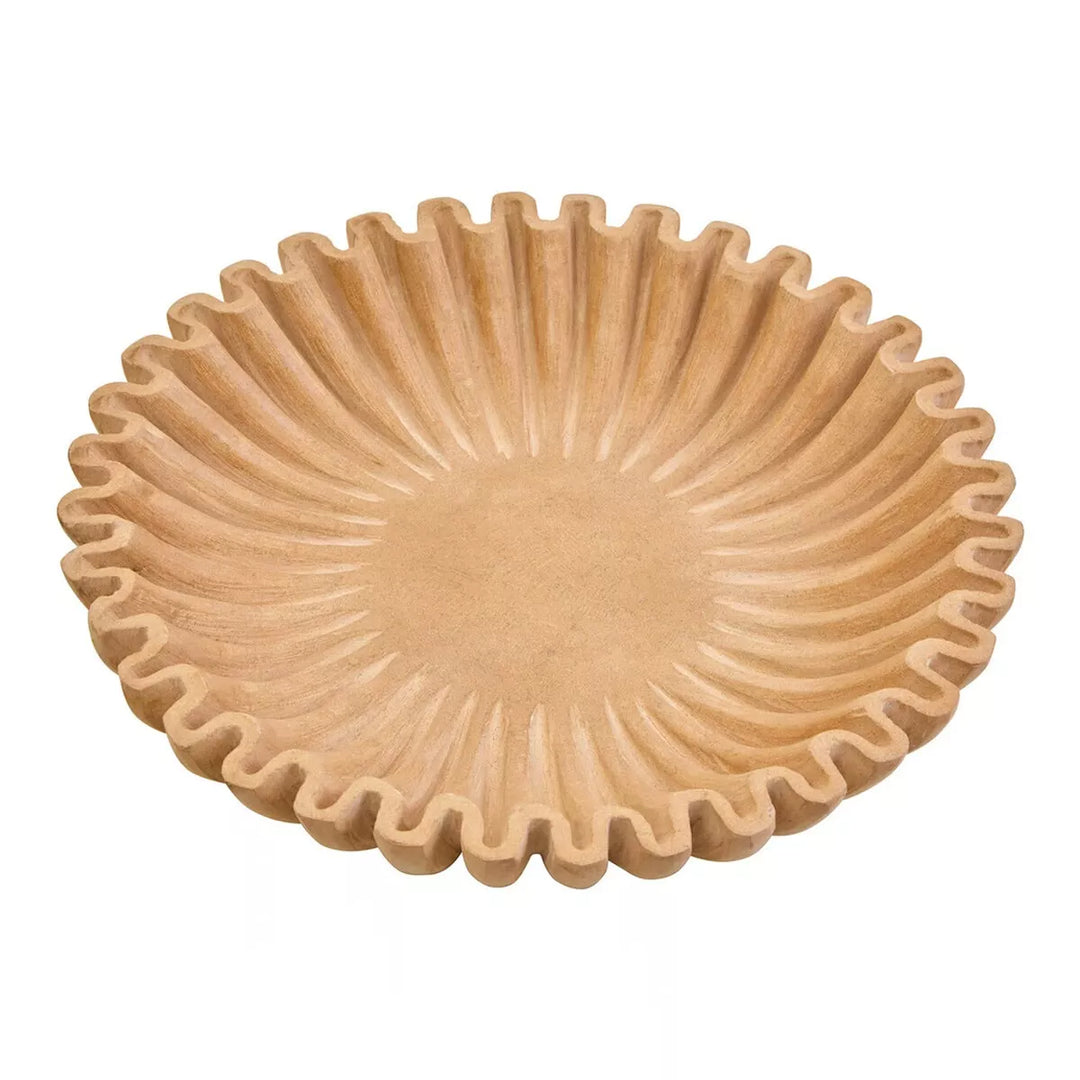 Savio Fluted Marble Bowl - Ochre