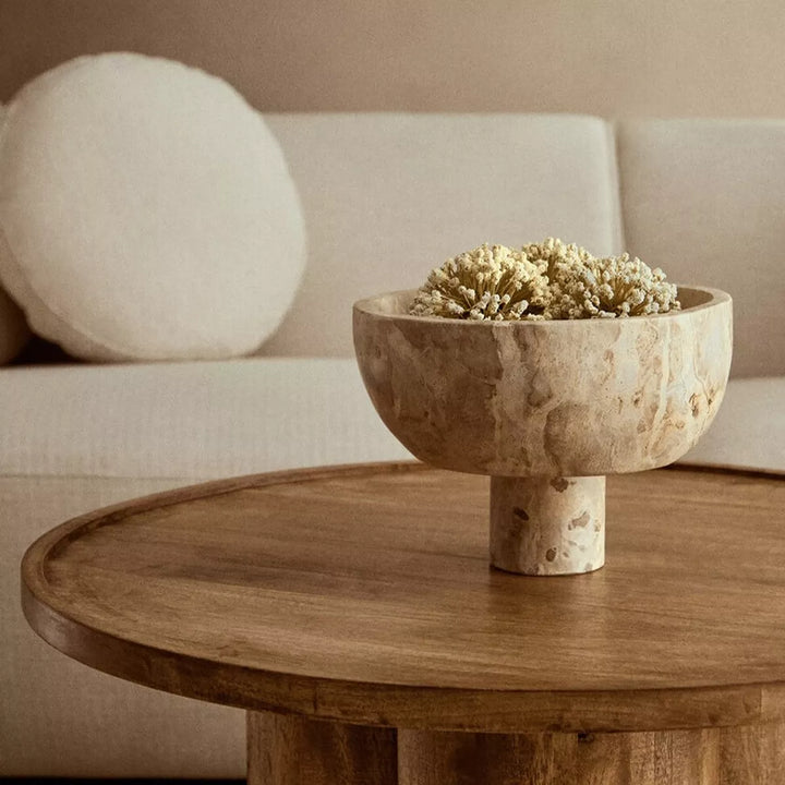 Santino Chocolate Marble Pedestal Bowl