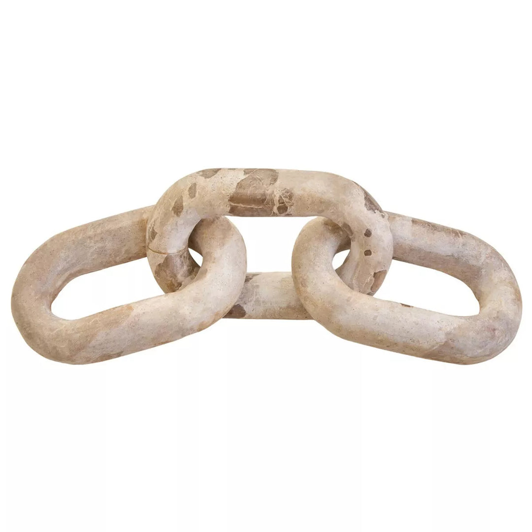 Santino Chocolate Marble Three Link Chain Decorative Sculpture