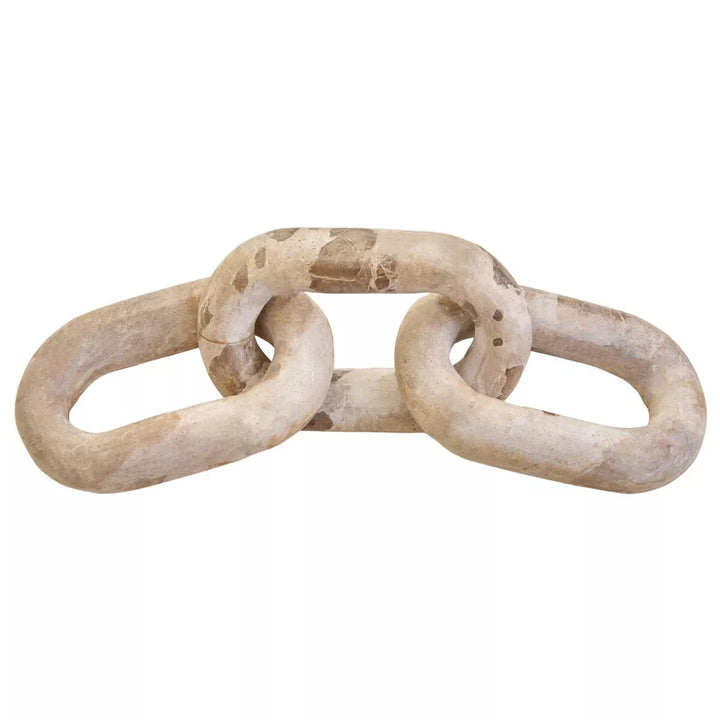 Santino Chocolate Marble Three Link Chain Decorative Sculpture