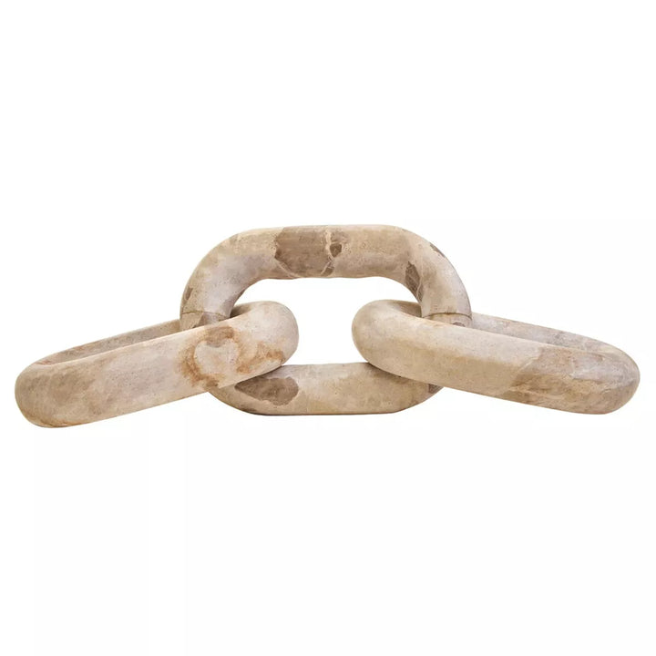 Santino Chocolate Marble Three Link Chain Decorative Sculpture