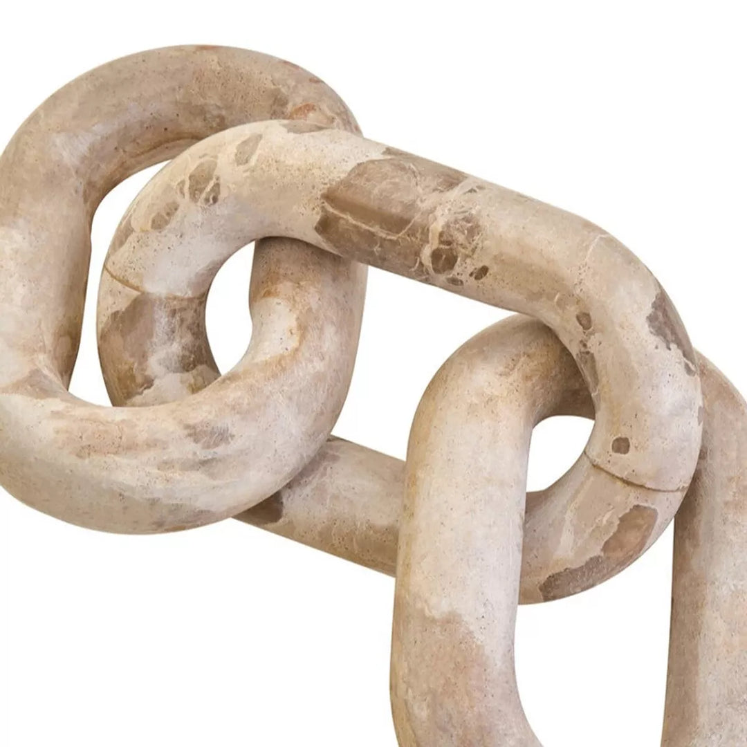 Santino Chocolate Marble Three Link Chain Decorative Sculpture