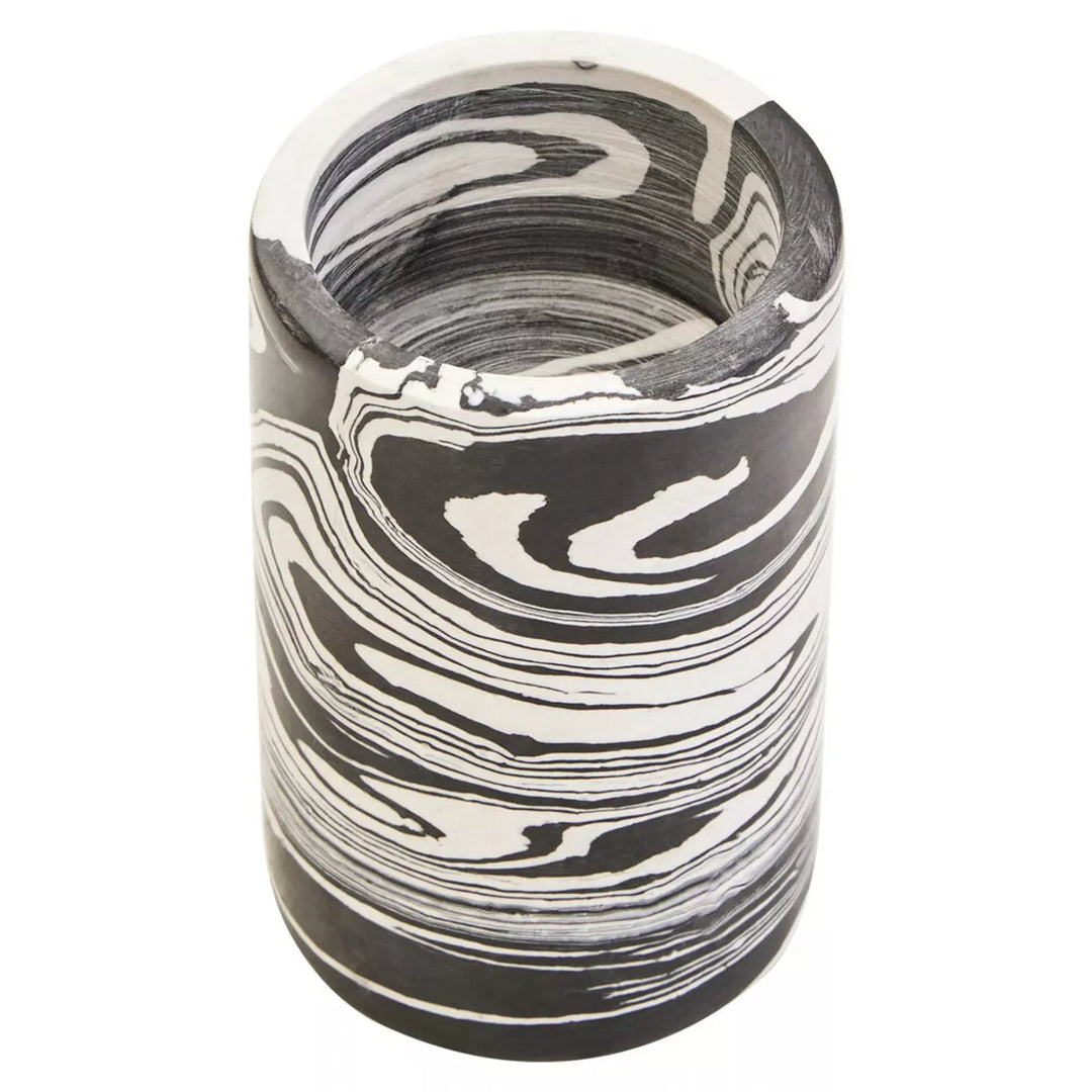 Helsa Black & White Marble Two Way Candle Holder