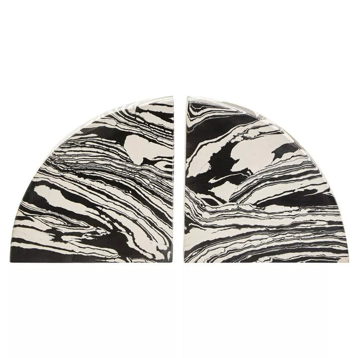 Helsa Black & White Marble Set of Two Bookends