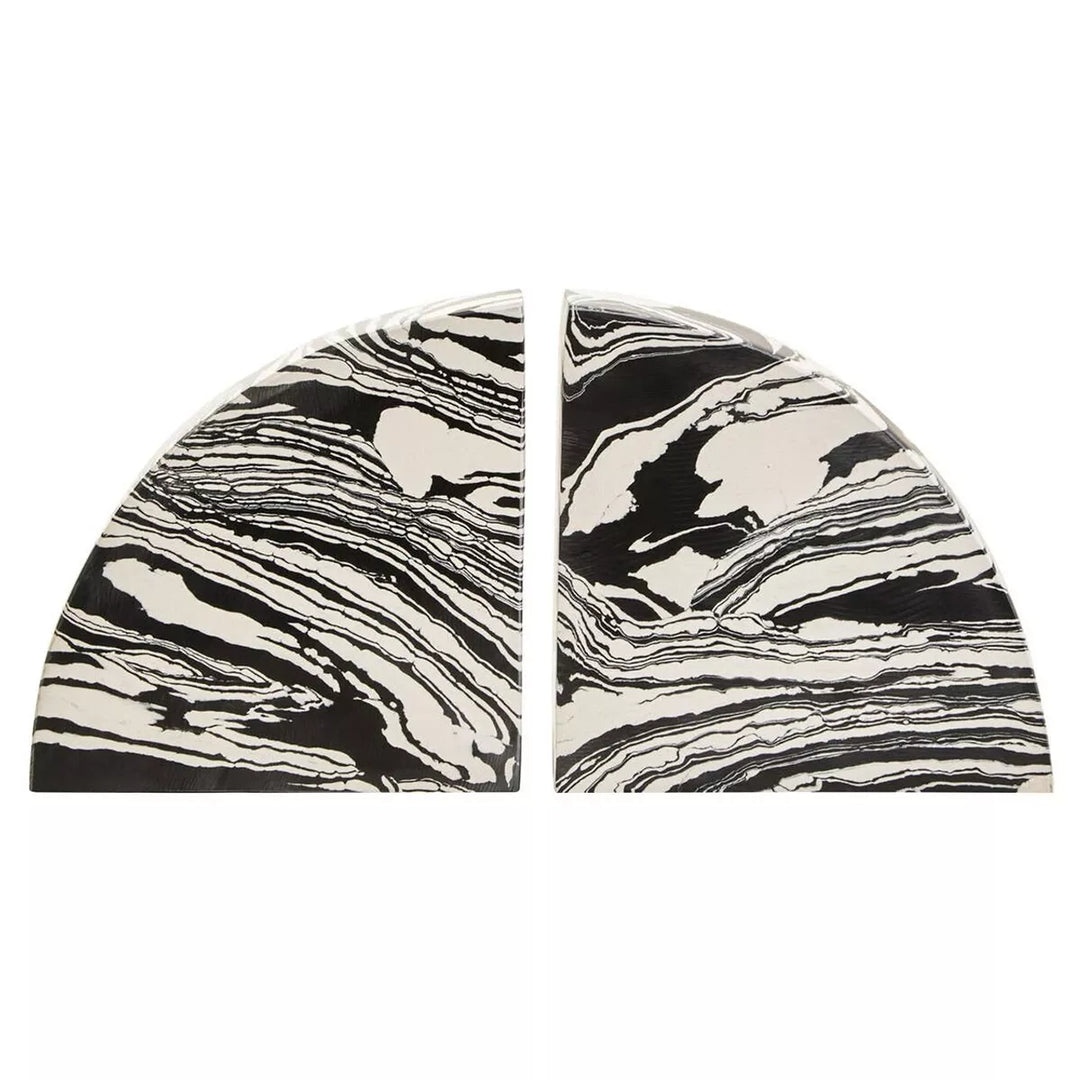 Helsa Black & White Marble Set of Two Bookends