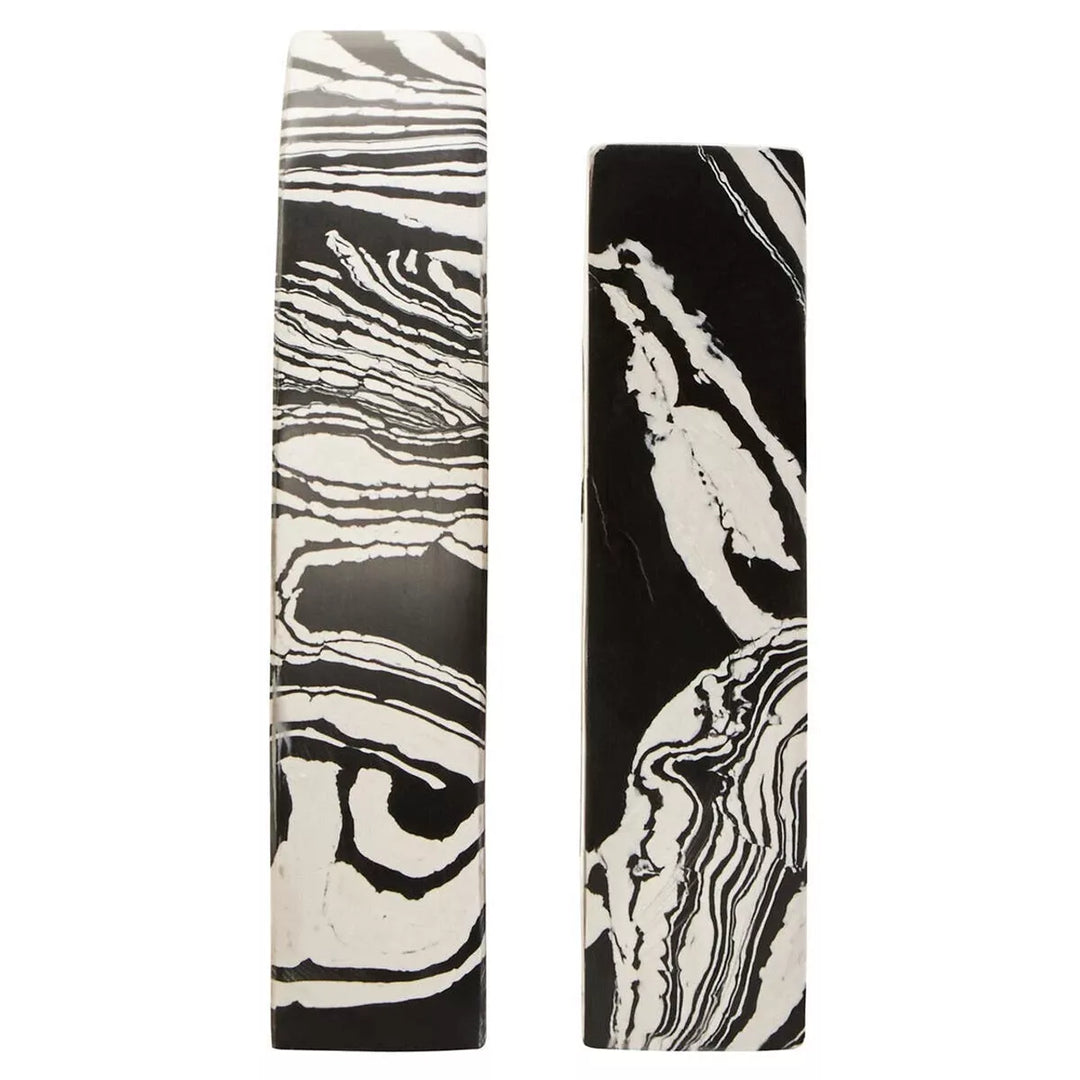 Helsa Black & White Marble Set of Two Bookends