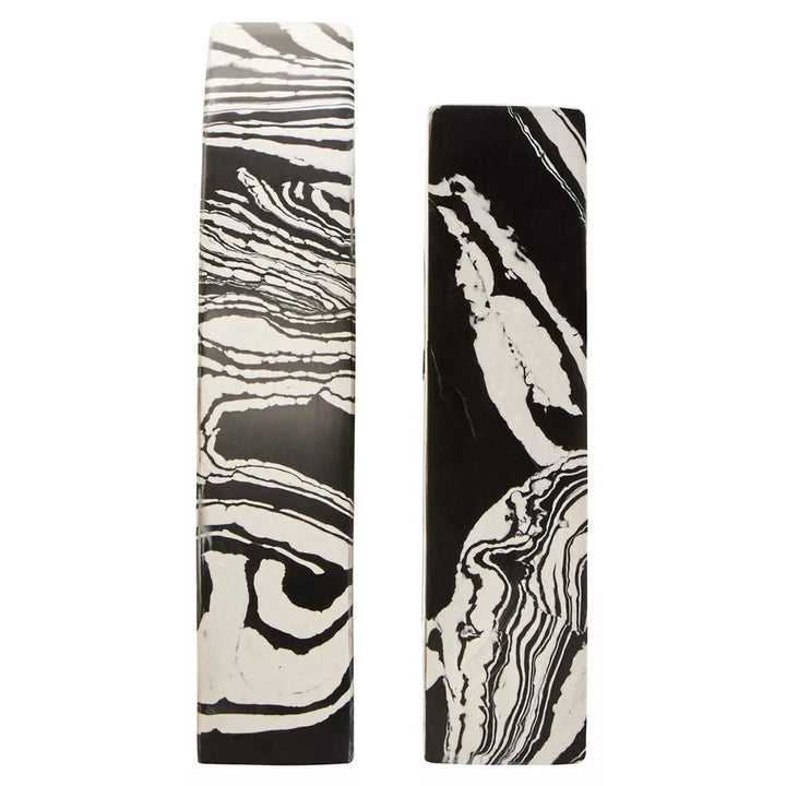 Helsa Black & White Marble Set of Two Bookends