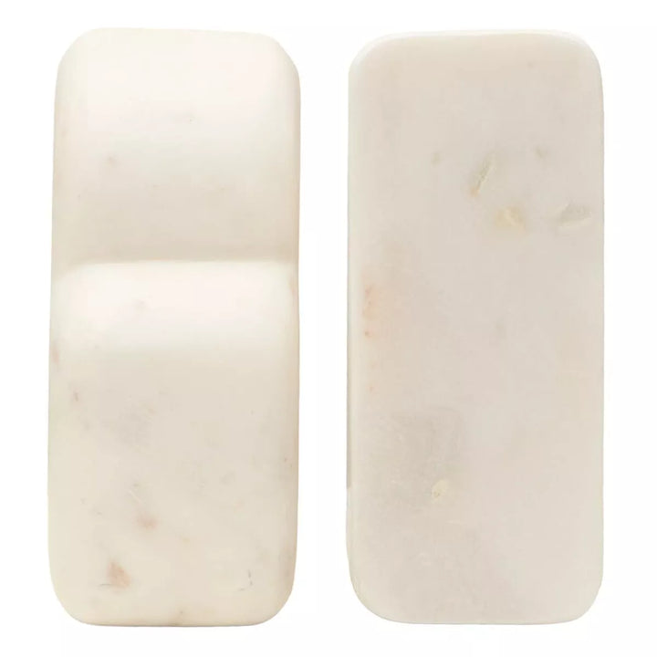 Savio White Marble Set Of Two Bookends