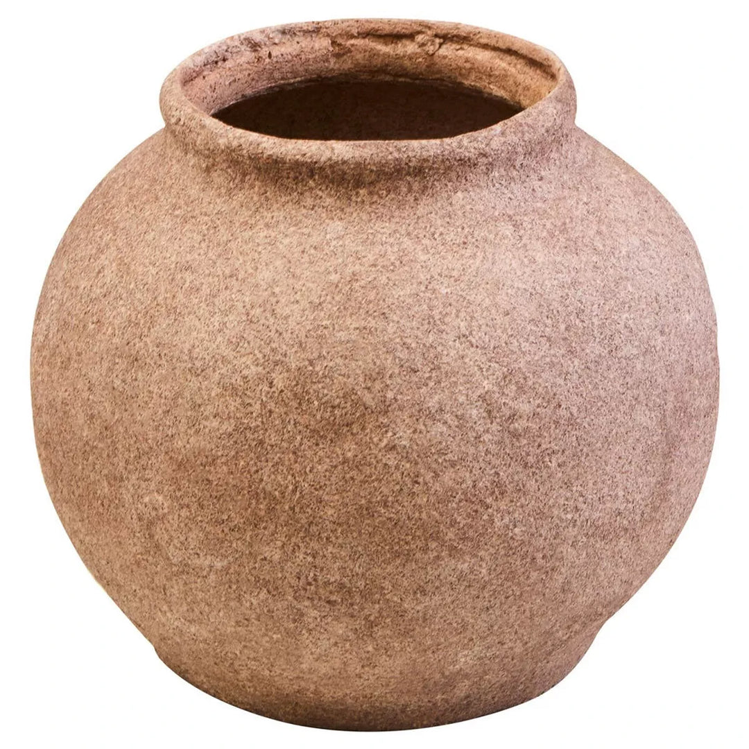 Sanai Cotton Mache & Coco Shell Round Vase