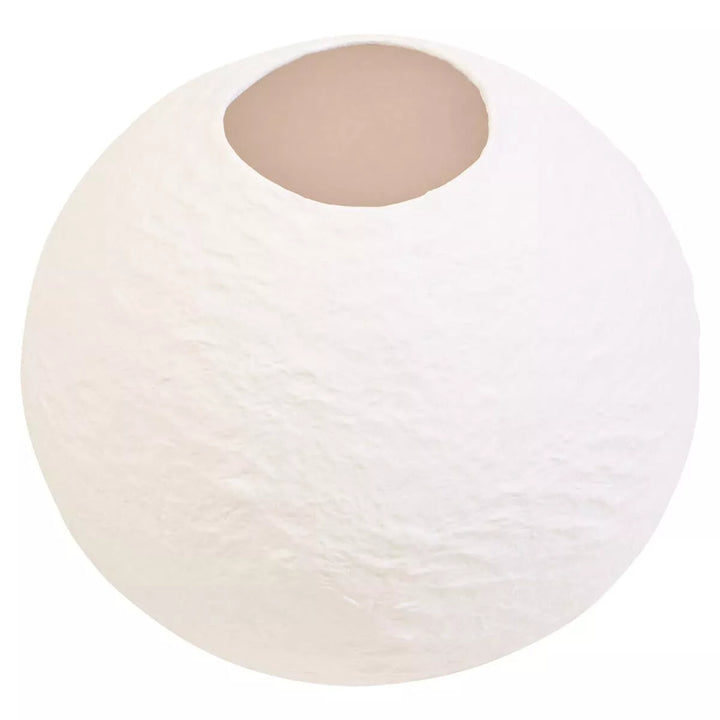 Sanai Cotton Mache Round Vase - White