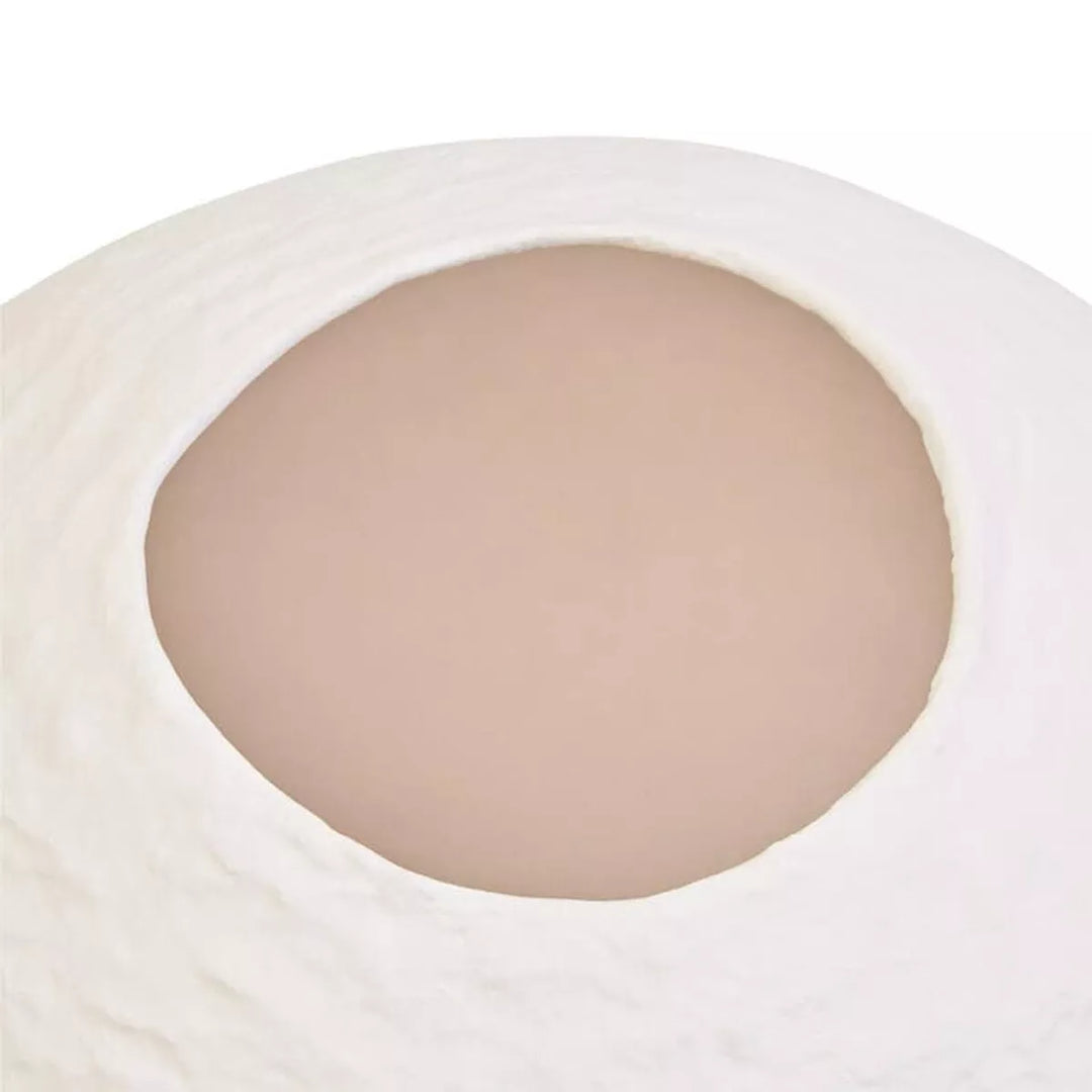 Sanai Cotton Mache Round Vase - White