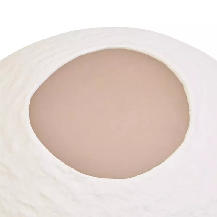 Sanai Cotton Mache Round Vase - White