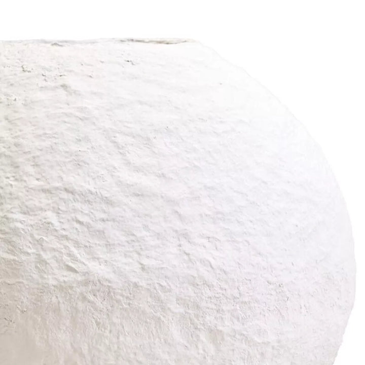 Sanai Cotton Mache Round Vase - White