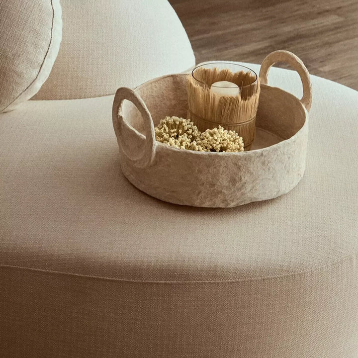 Sanai Cotton Mache Round Tray