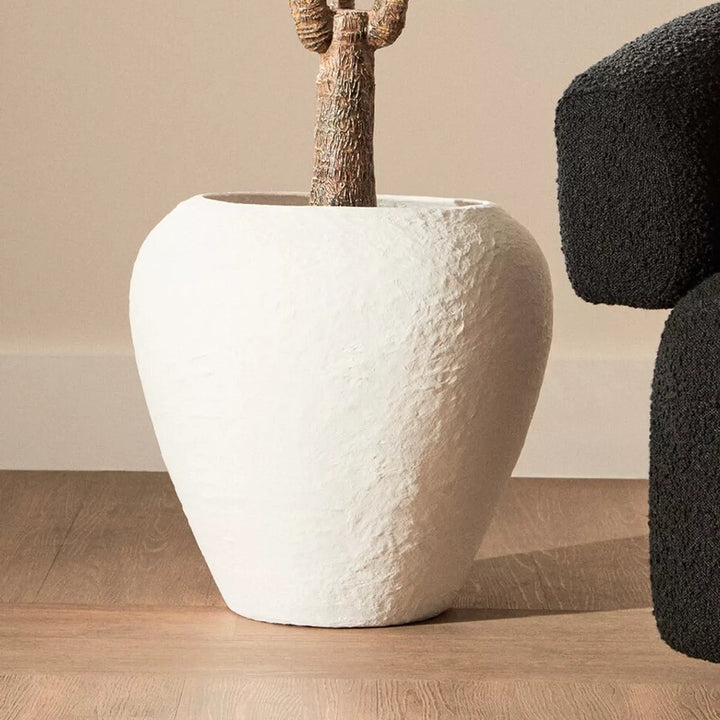 Sanai Cotton Mache Large Planter - White