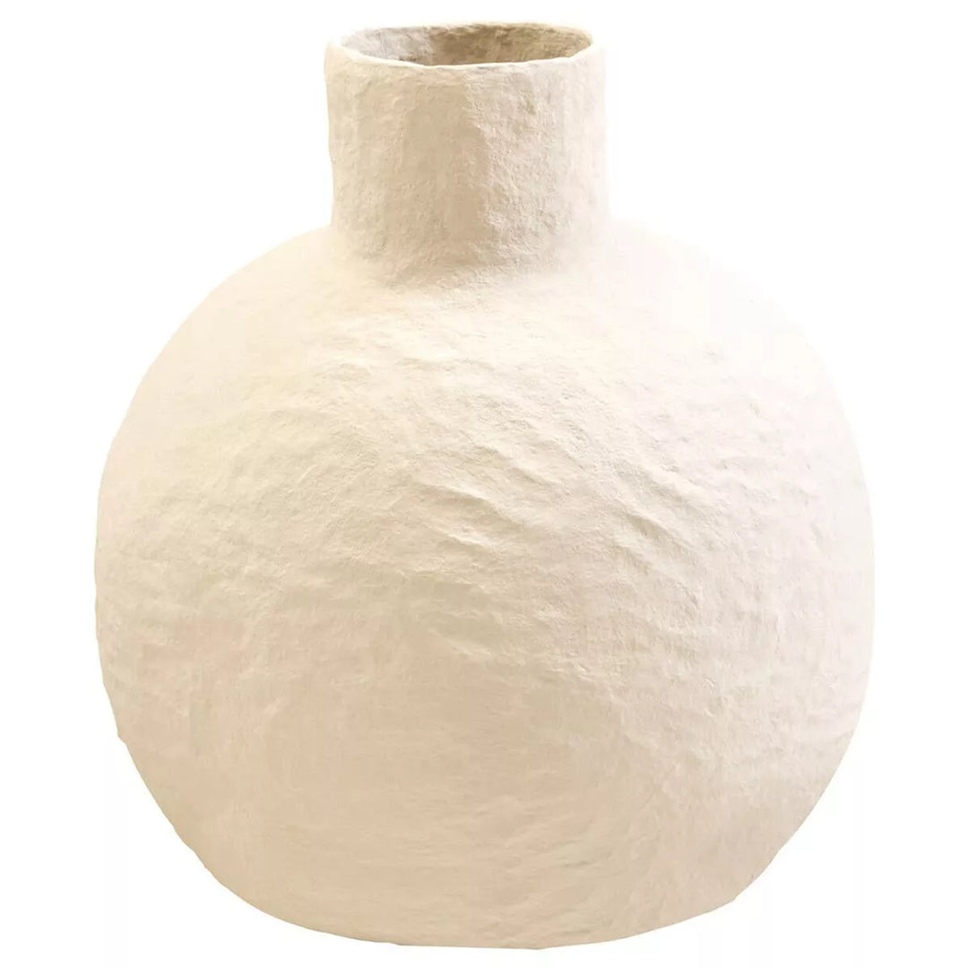 Sanai Cotton Mache Large Vase - Cream