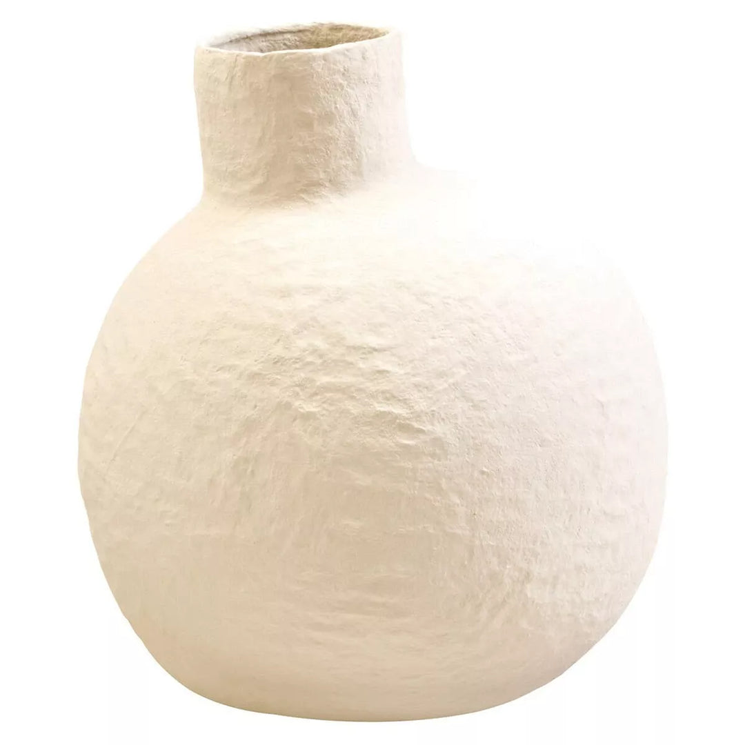 Sanai Cotton Mache Large Vase - Cream