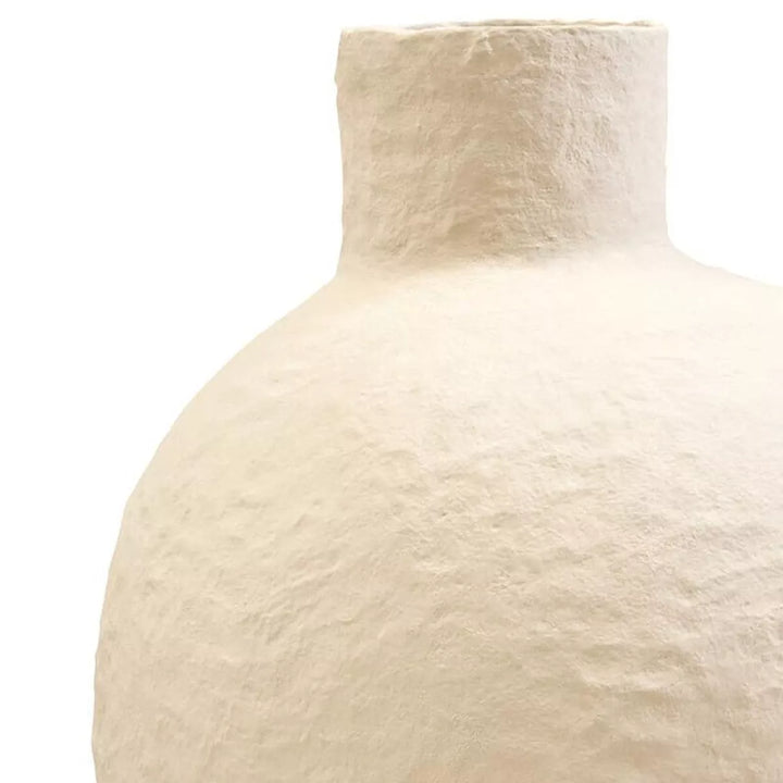 Sanai Cotton Mache Large Vase - Cream