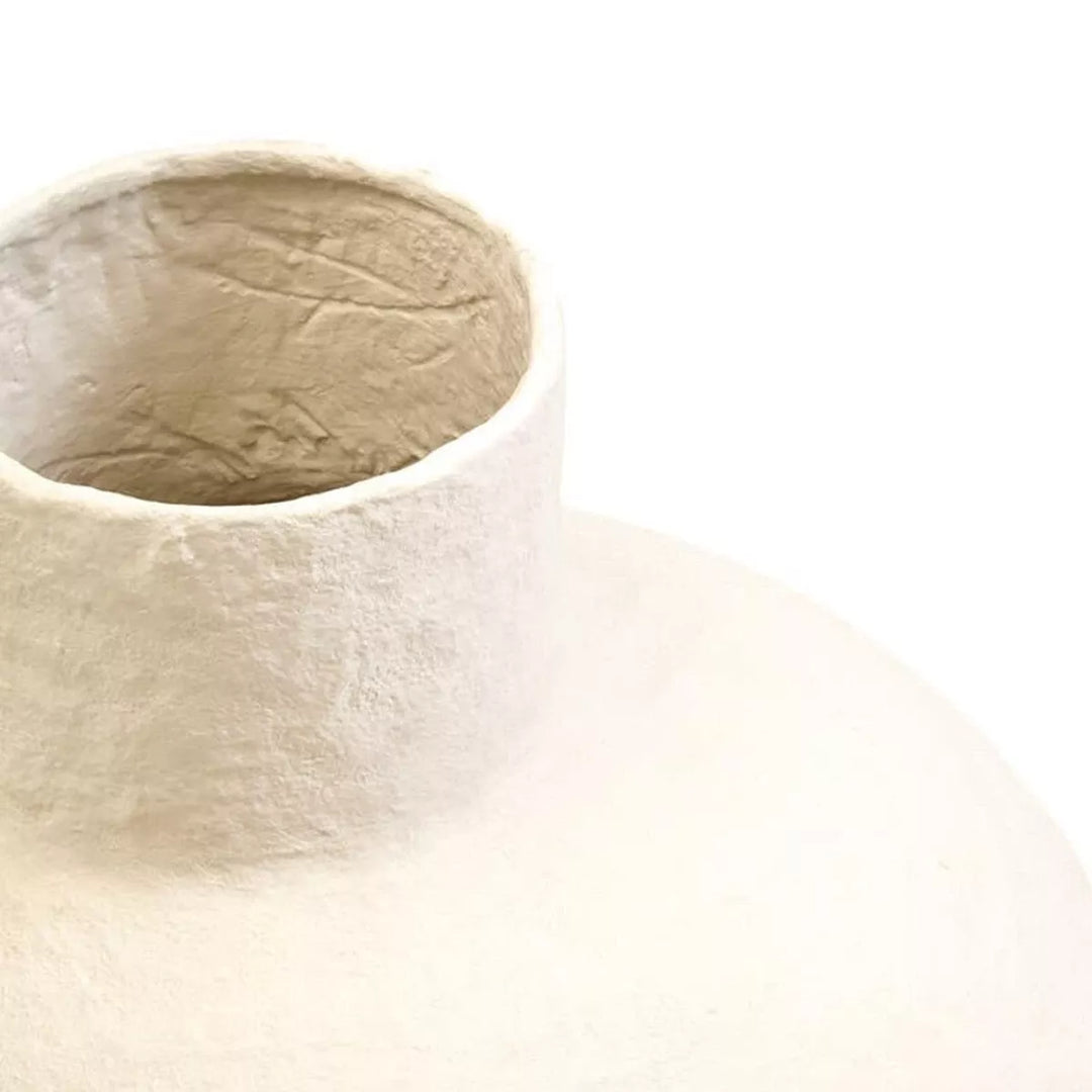 Sanai Cotton Mache Large Vase - Cream
