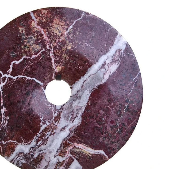 Salmo Marble Round Disc Sculpture - Red