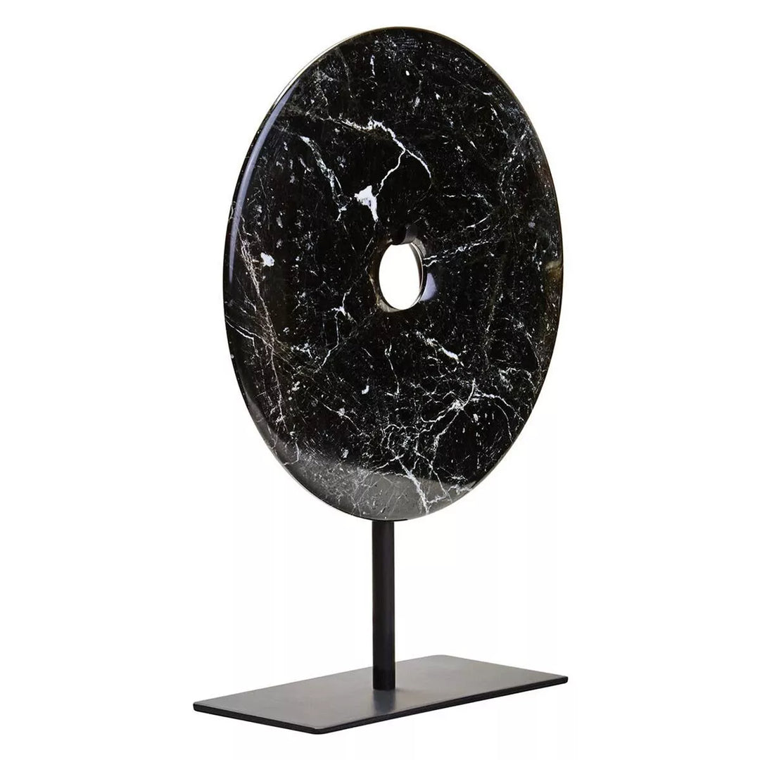 Salmo Marble Round Disc Sculpture - Black