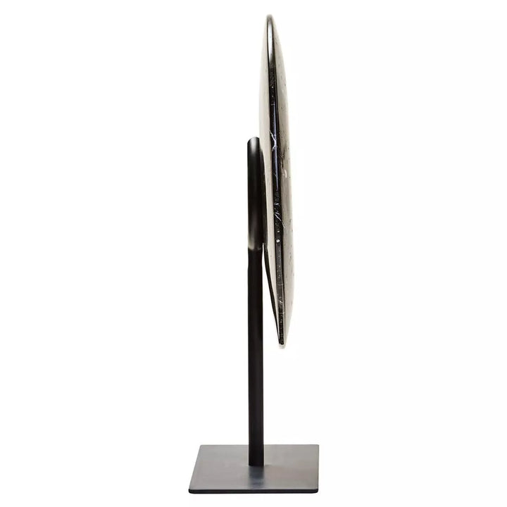 Salmo Marble Round Disc Sculpture - Black