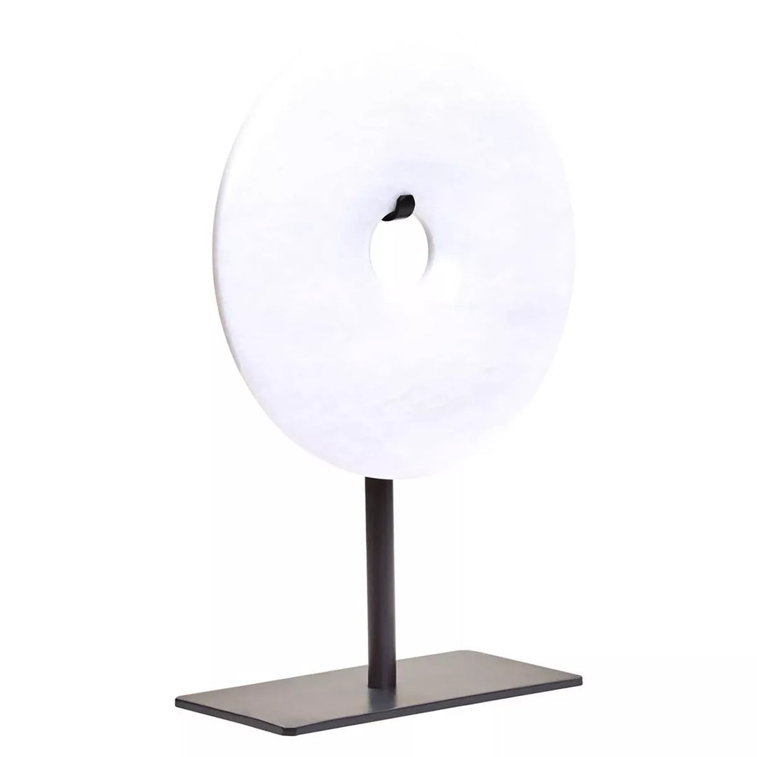 Zoro Round Marble Disc Sculpture - White