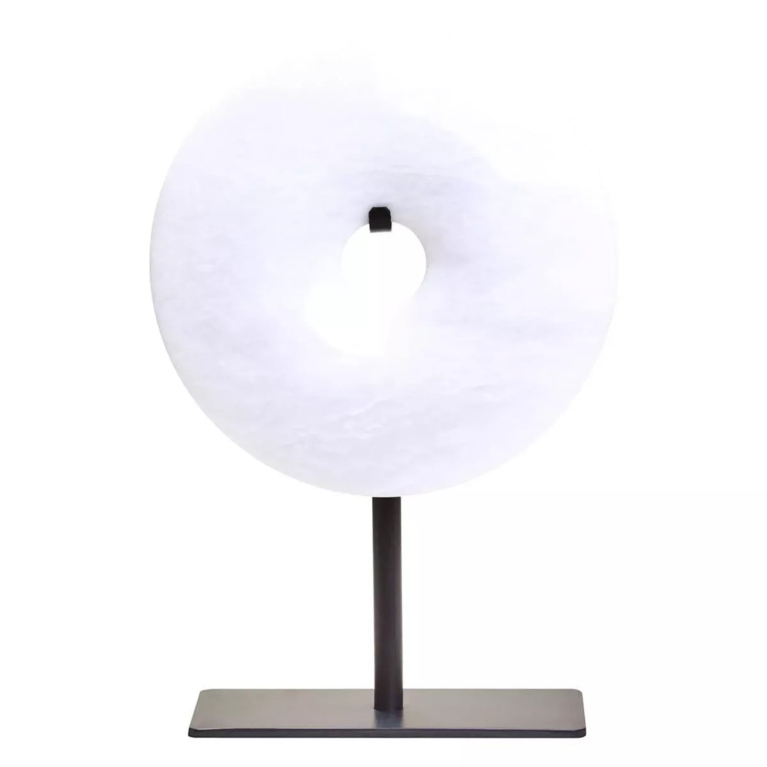 Zoro Round Marble Disc Sculpture - White