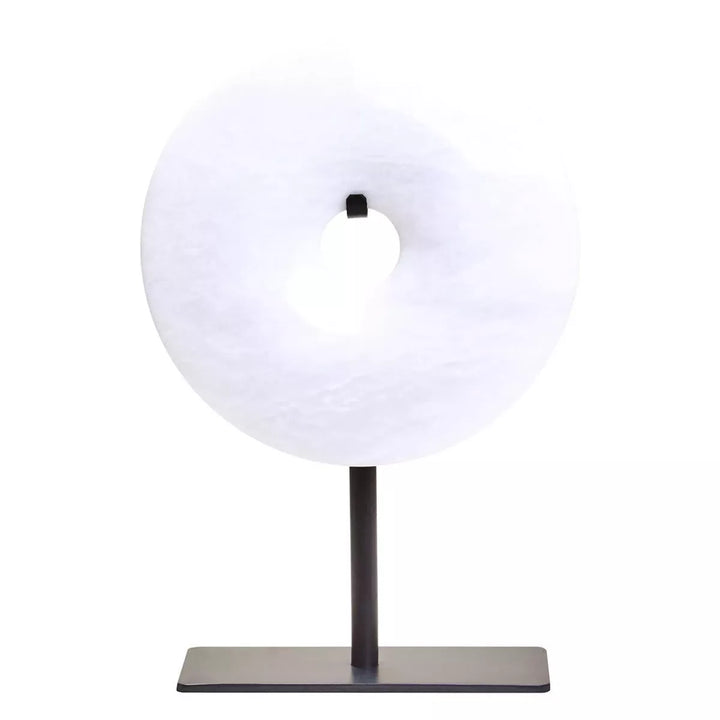 Zoro Round Marble Disc Sculpture - White