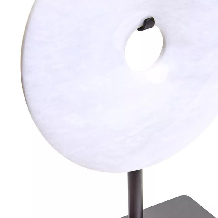Zoro Round Marble Disc Sculpture - White