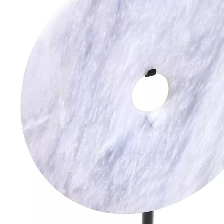 Zoro Round Marble Disc Sculpture - White