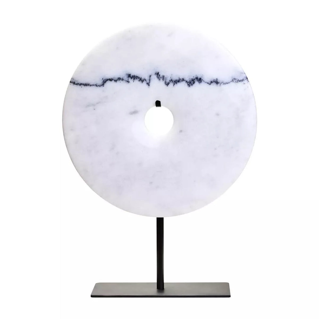 Zoro Round Marble Disc Sculpture - White