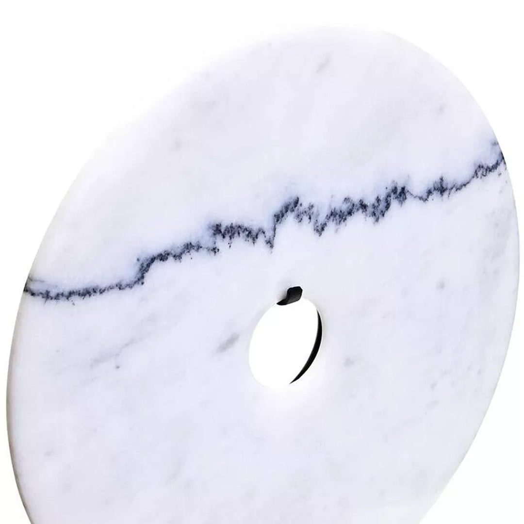 Zoro Round Marble Disc Sculpture - White