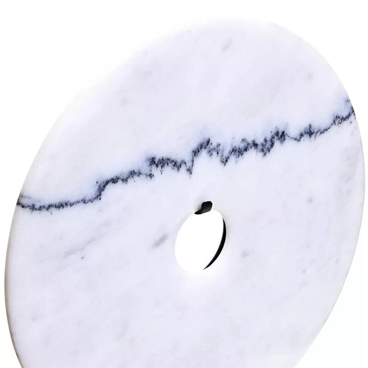 Zoro Round Marble Disc Sculpture - White