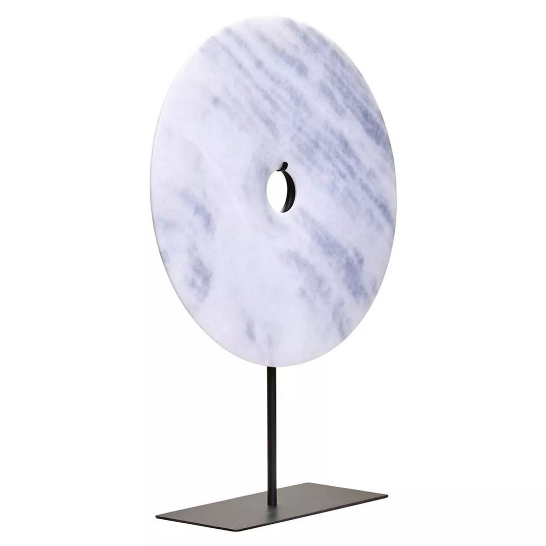 Zoro Round Marble Disc Sculpture - White