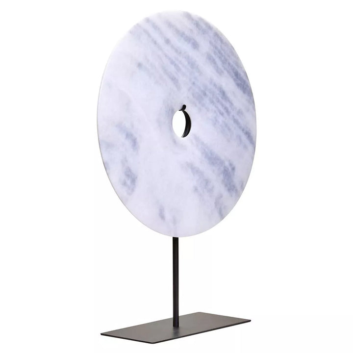 Zoro Round Marble Disc Sculpture - White