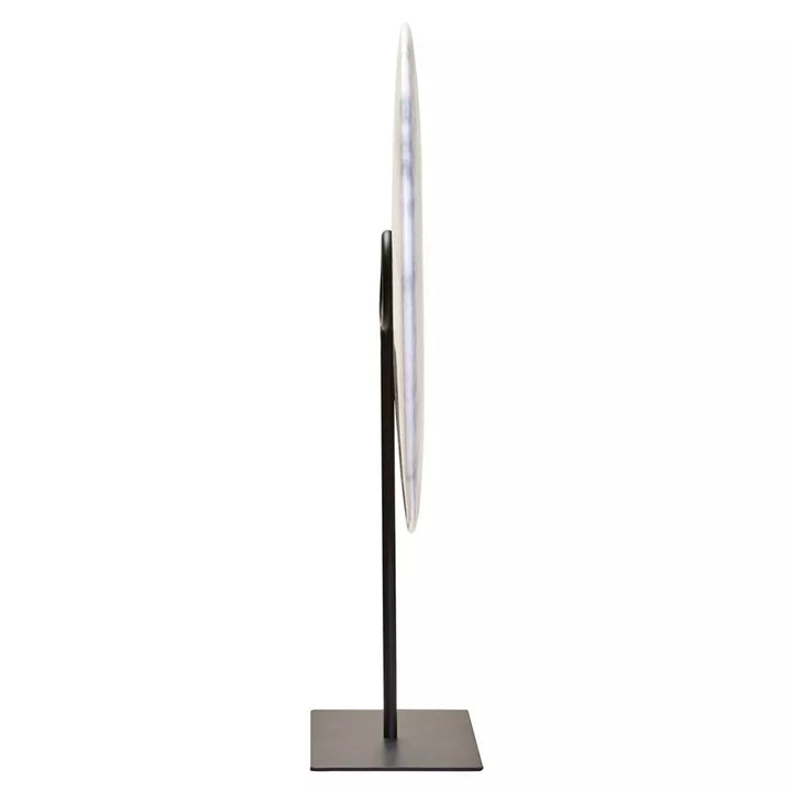 Zoro Round Marble Disc Sculpture - White