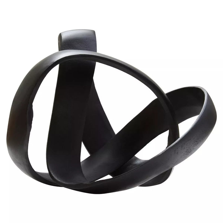 Prato Finish Knot Sculpture - Matte Black Nickel