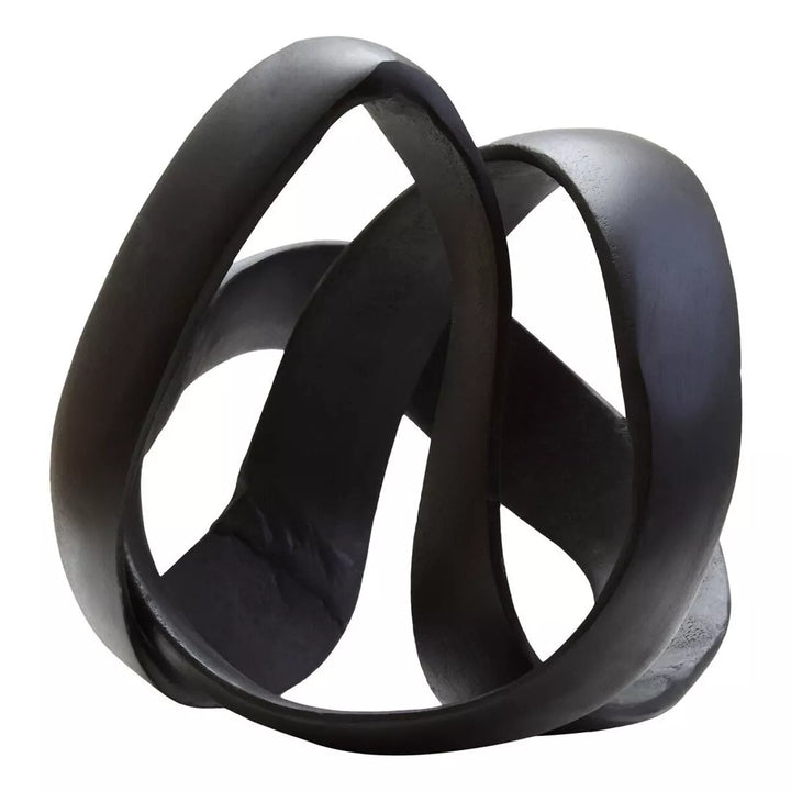 Prato Finish Knot Sculpture - Matte Black Nickel