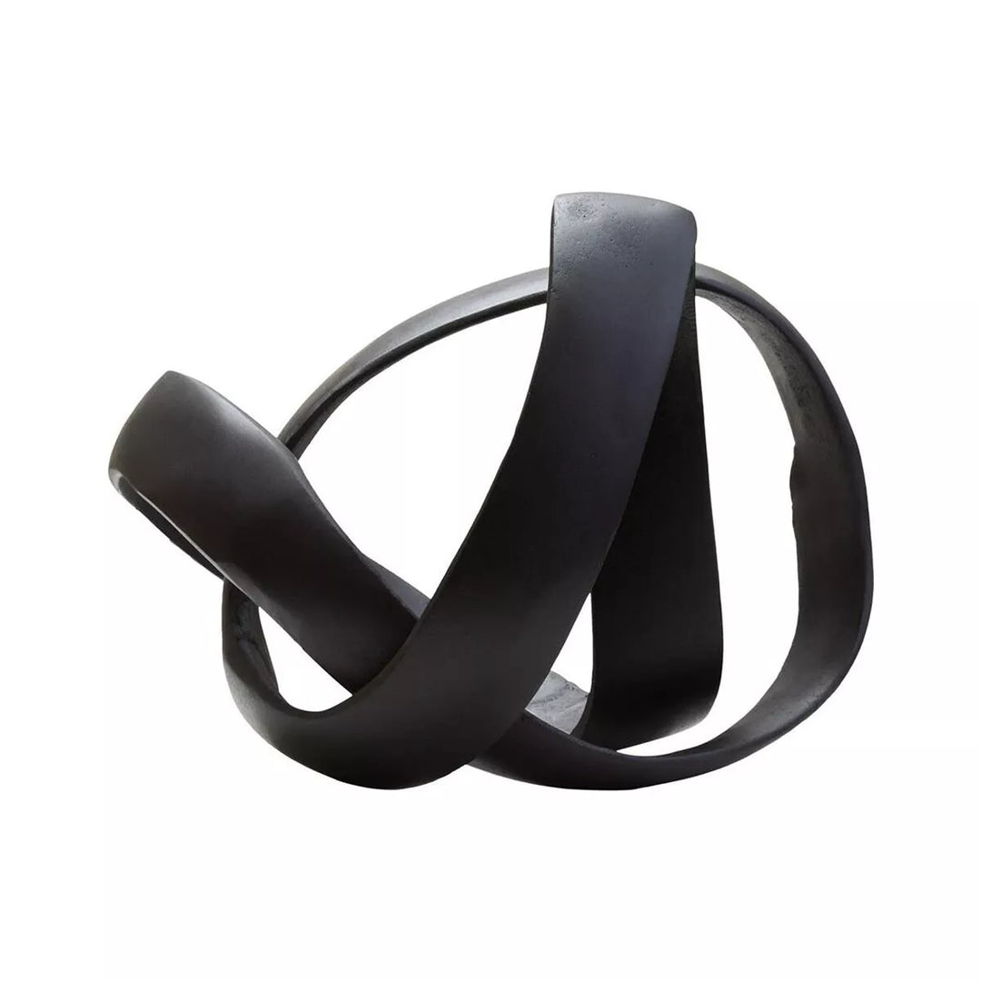 Prato Finish Knot Sculpture - Matte Black Nickel