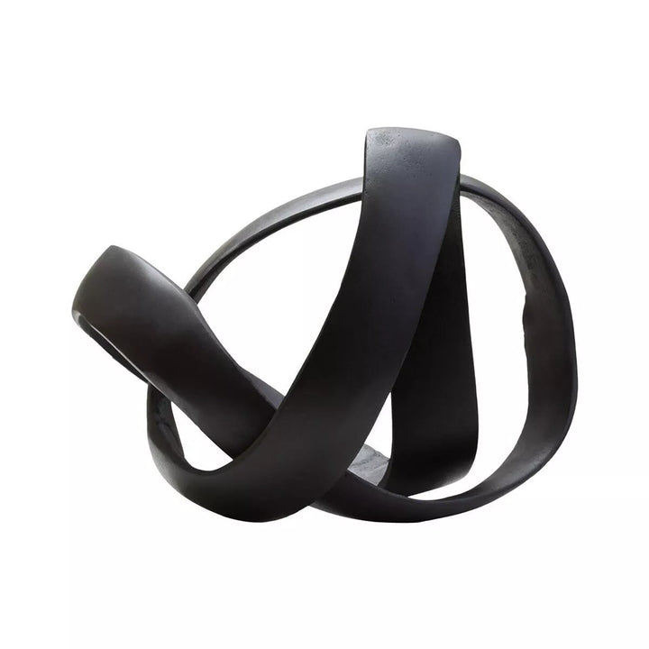 Prato Finish Knot Sculpture - Matte Black Nickel