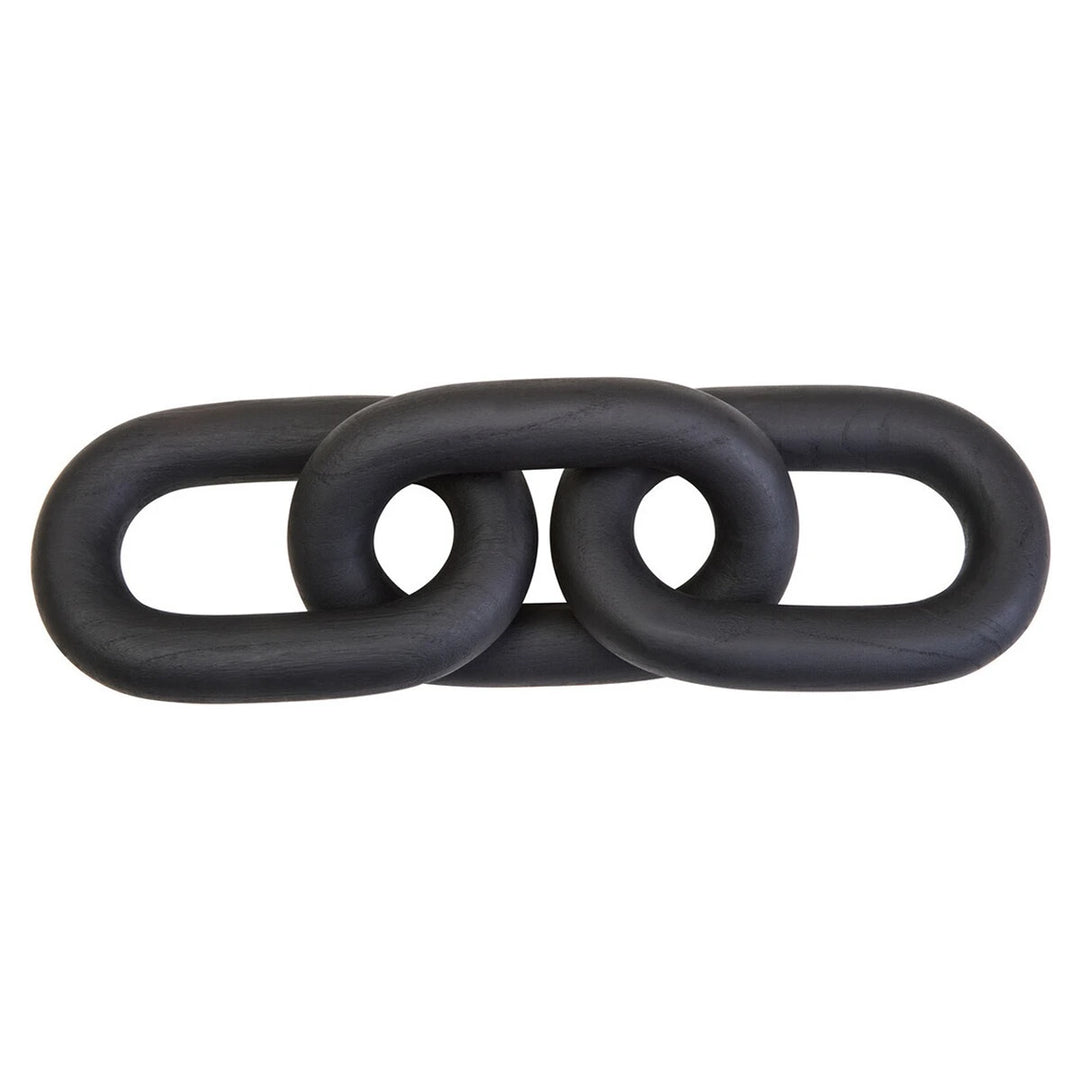 Cato Wooden Link Chain Scuplture - Black