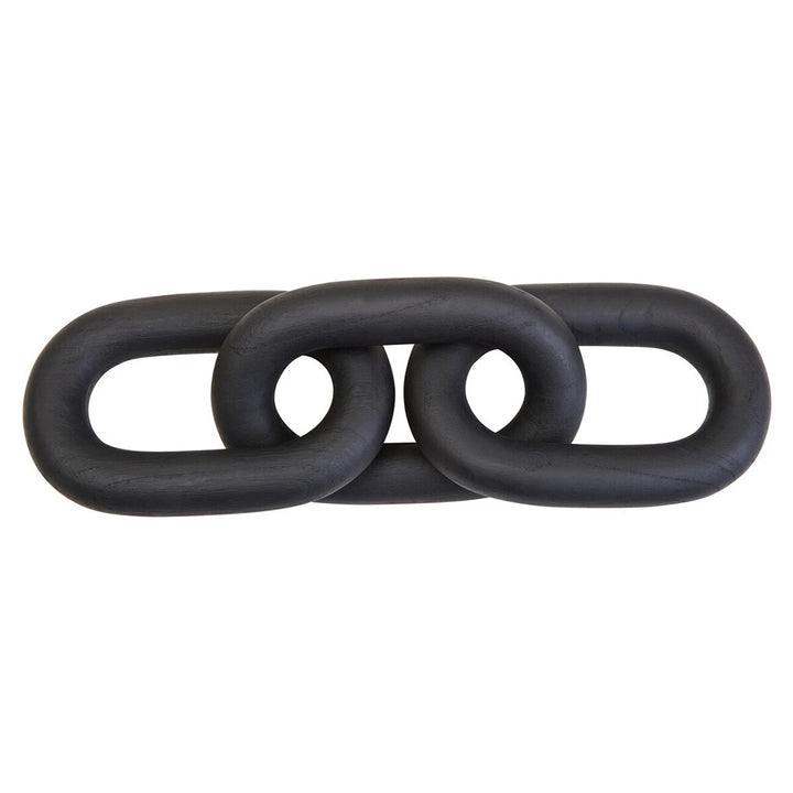 Cato Wooden Link Chain Scuplture - Black